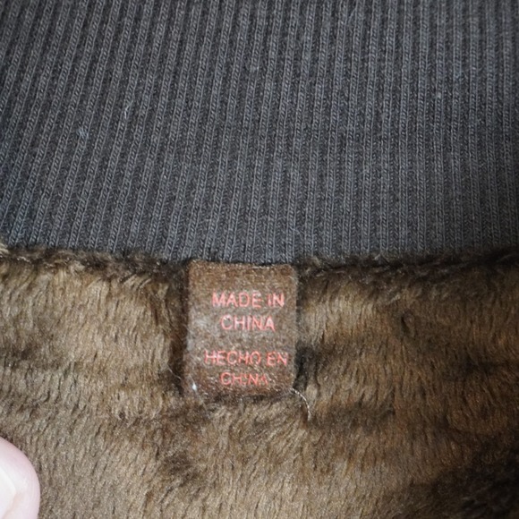 Hawke & Co Outfiters Mens Full Zip Bomber Jacket Brown Faux Fur Lined Size XL - Picture 6 of 9